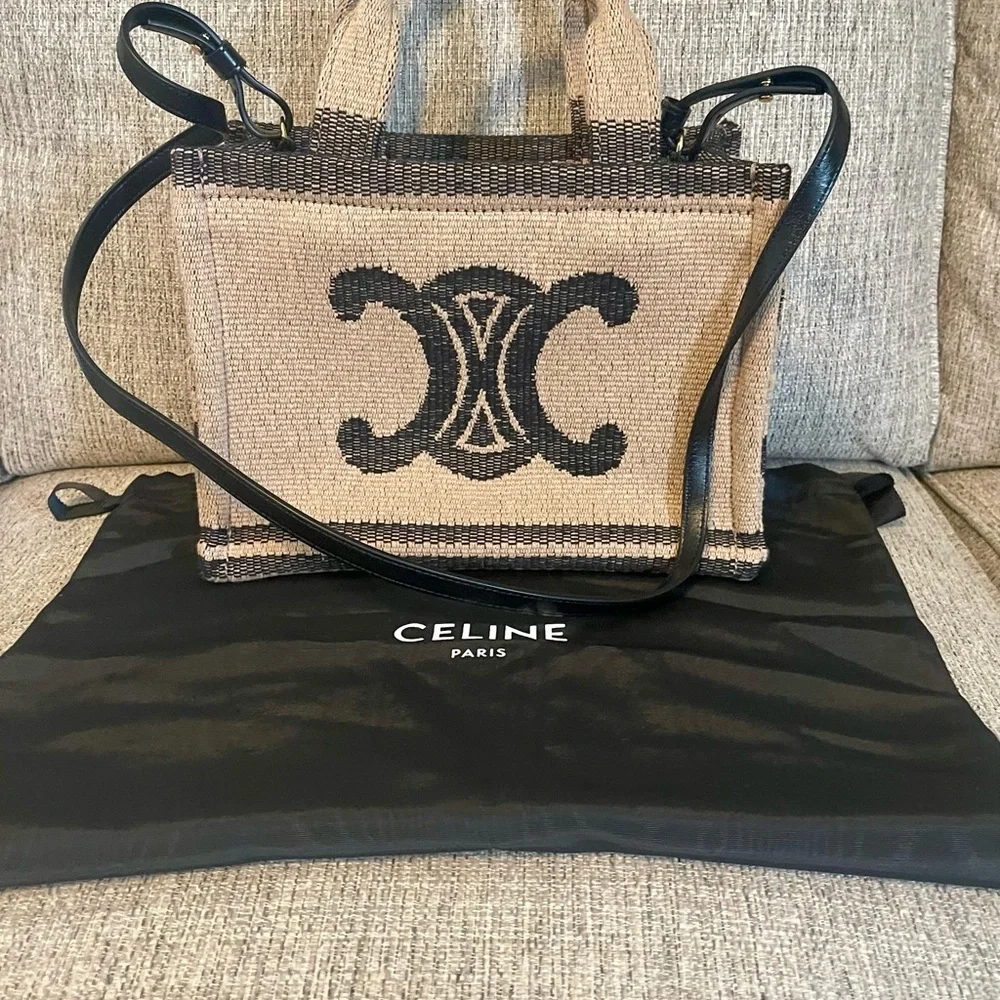~SOLD~Like New💗Celine Small Cabas Thais Textile with Triomphe Logo-seasonal - Picture 2 of 12
